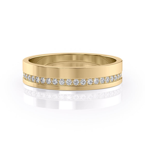 Round Stone High Polish Finish Men's Wedding Band 4 Round Stone High Polish Finish Men's Wedding Band 4