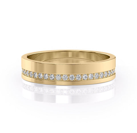 Round Stone High Polish Finish Men's Wedding Band 4 Round Stone High Polish Finish Men's Wedding Band 4