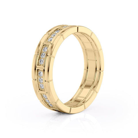 Round Shaped Stones Wedding Band For Men 3 Round Shaped Stones Wedding Band For Men 3