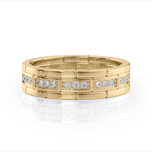 Round Shaped Stones Wedding Band For Men 5 Round Shaped Stones Wedding Band For Men 5