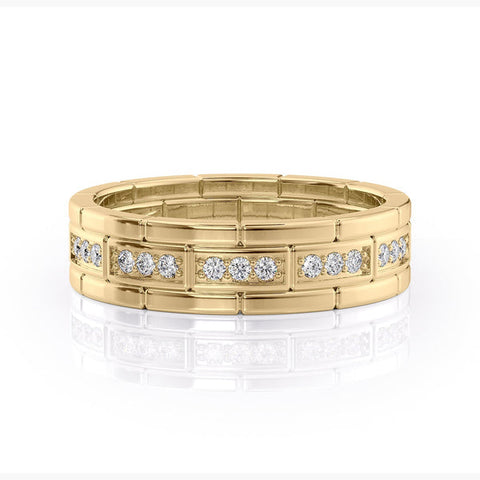 Round Shaped Stones Wedding Band For Men 5 Round Shaped Stones Wedding Band For Men 5