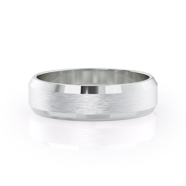 Classic Brushed Finish Wedding Band For Men 4 Classic Brushed Finish Wedding Band For Men 4