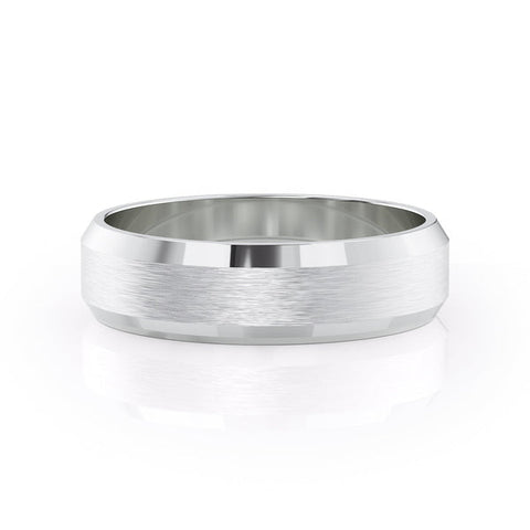 Classic Brushed Finish Wedding Band For Men 4 Classic Brushed Finish Wedding Band For Men 4