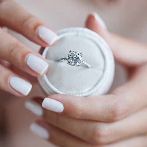 1.7 CT Round Cut Hidden Halo Pave Moissanite Engagement Ring 1 1.7 CT Round Cut Hidden Halo Pave Moissanite Engagement Ring 1