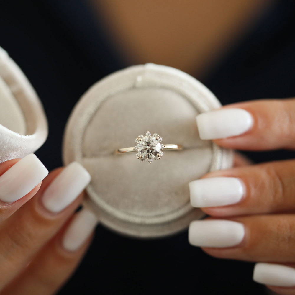 1.0 CT Round Cut Solitaire Moissanite Engagement Ring 1 1.0 CT Round Cut Solitaire Moissanite Engagement Ring 1