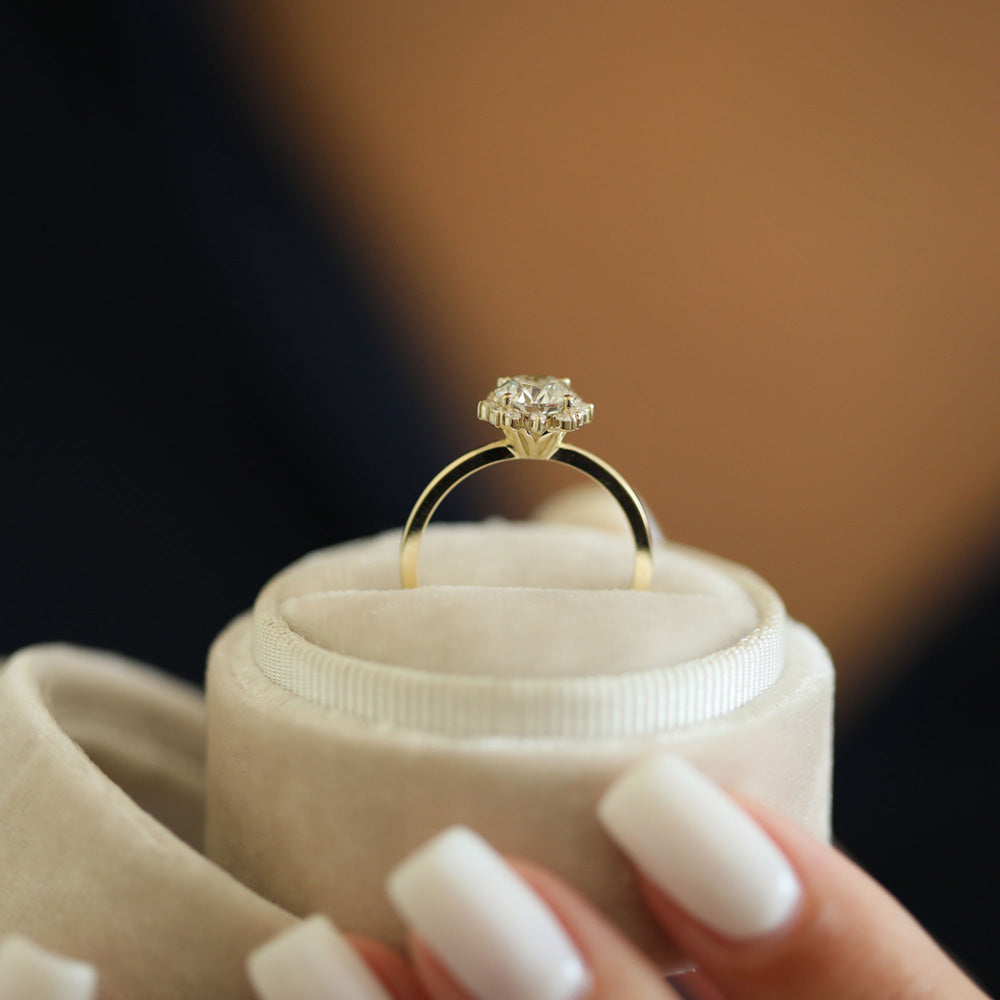 1.0 CT Round Cut Solitaire Moissanite Engagement Ring 4 1.0 CT Round Cut Solitaire Moissanite Engagement Ring 4