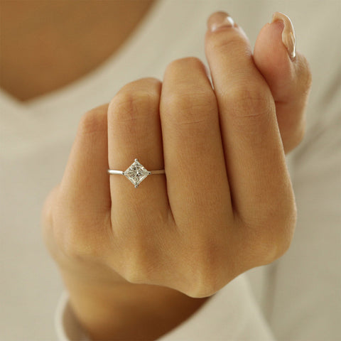 1.18 CT Princess Cut Solitaire Moissanite Engagement Ring 1 1.18 CT Princess Cut Solitaire Moissanite Engagement Ring 1