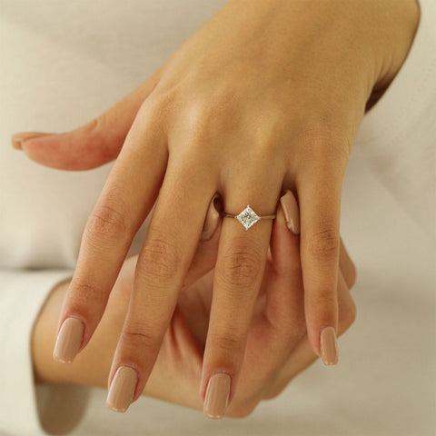 1.18 CT Princess Cut Solitaire Moissanite Engagement Ring 3 1.18 CT Princess Cut Solitaire Moissanite Engagement Ring 3