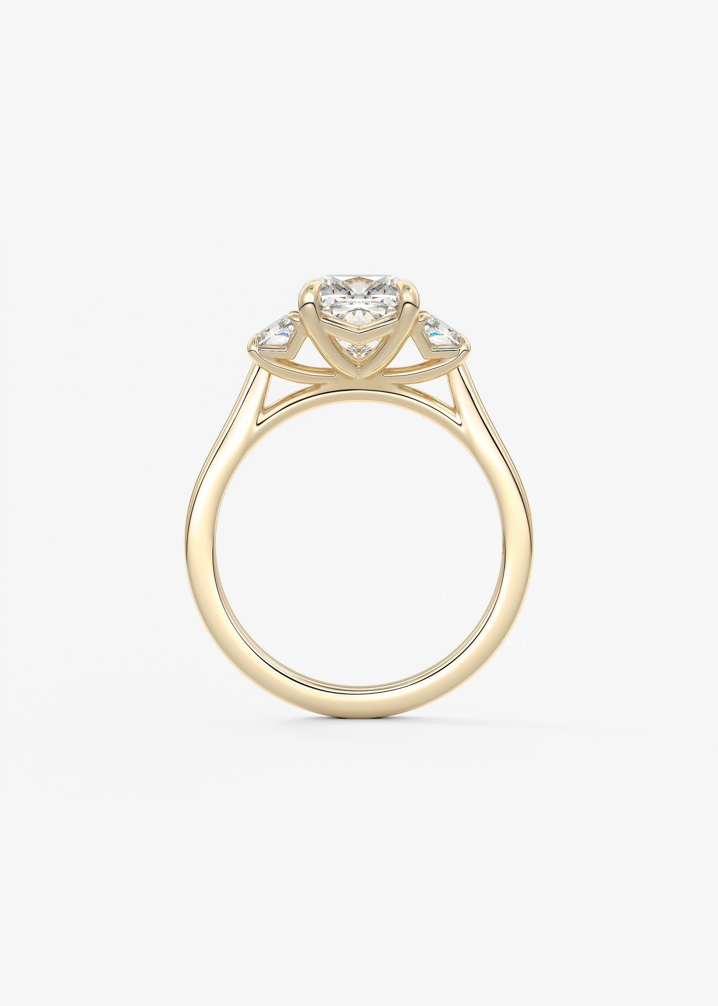 Cushion Three Stone Lab Grown Diamond Engagement Ring