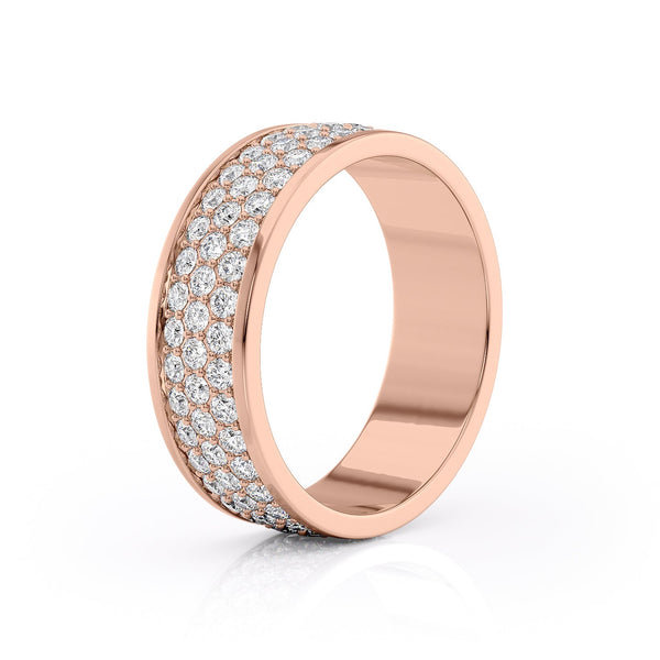 Round Shaped Stones Classic Men's Wedding Band 2 Round Shaped Stones Classic Men's Wedding Band 2