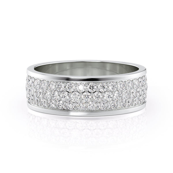 Round Shaped Stones Classic Men's Wedding Band 1 Round Shaped Stones Classic Men's Wedding Band 1