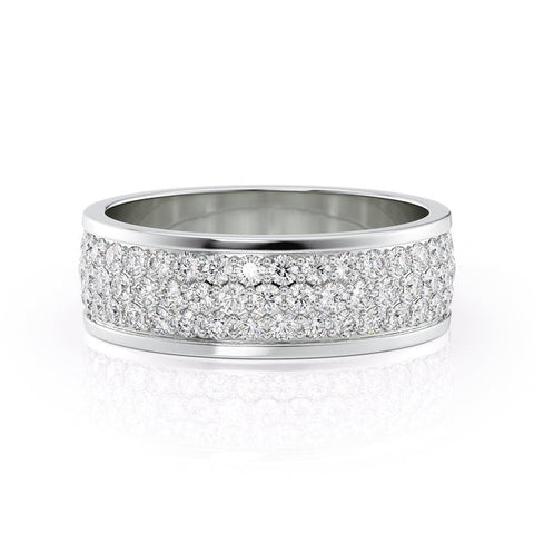 Round Shaped Stones Classic Men's Wedding Band 1 Round Shaped Stones Classic Men's Wedding Band 1