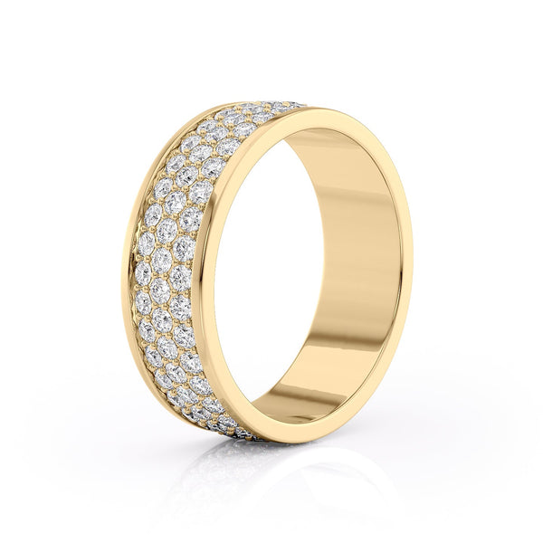 Round Shaped Stones Classic Men's Wedding Band 4 Round Shaped Stones Classic Men's Wedding Band 4