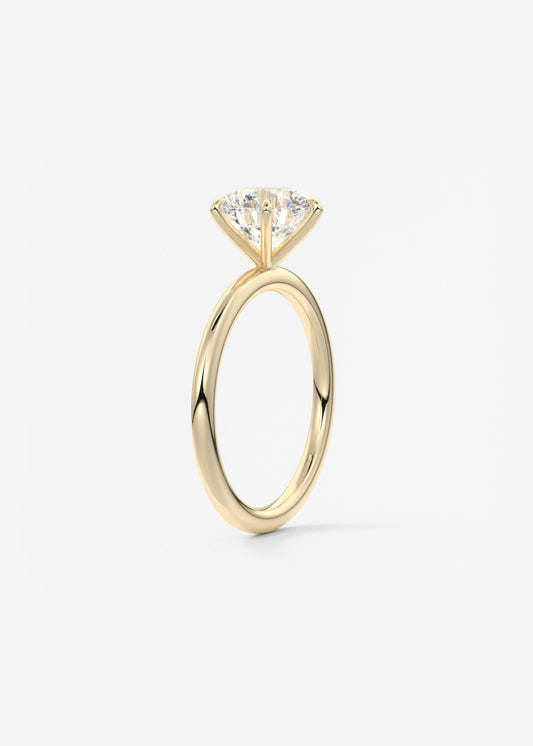 Round Solitaire Lab Grown Diamond Engagement Ring