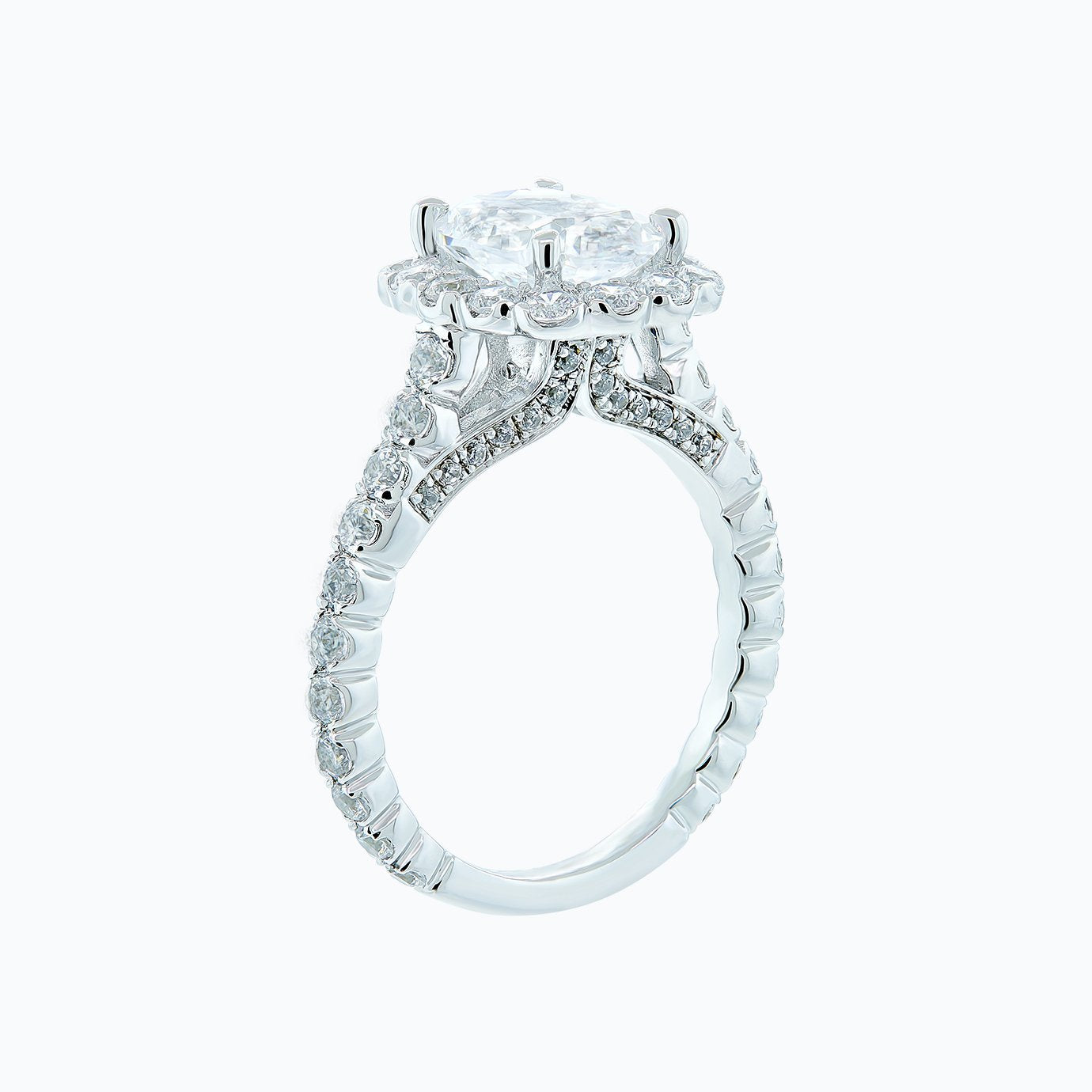 2.0 CT Cushion Shaped Moissanite Halo Engagement Ring 5