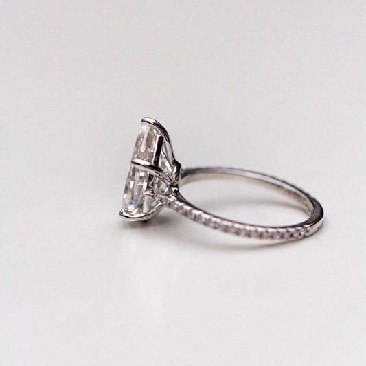 Pear Pave Lab Grown Diamond Engagement Ring