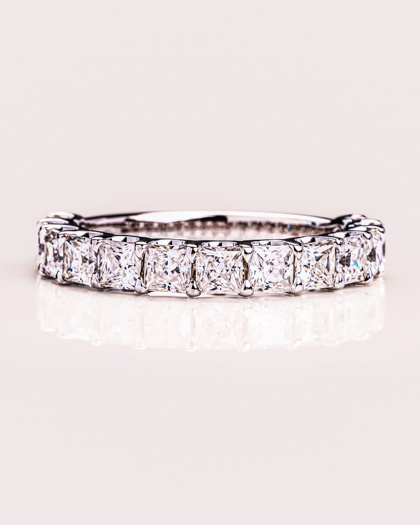 2.8 CT Princess Shaped Half Eternity Lab Grown Diamond Wedding Band