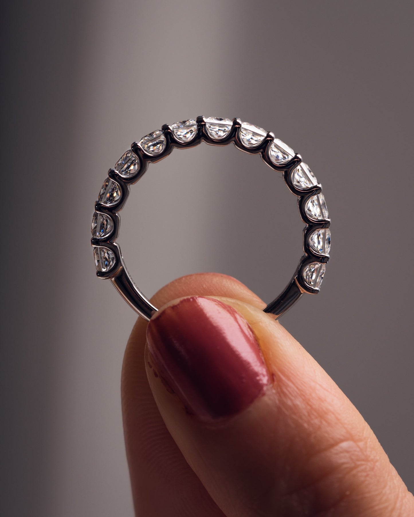 2.8 CT Princess Shaped Half Eternity Lab Grown Diamond Wedding Band