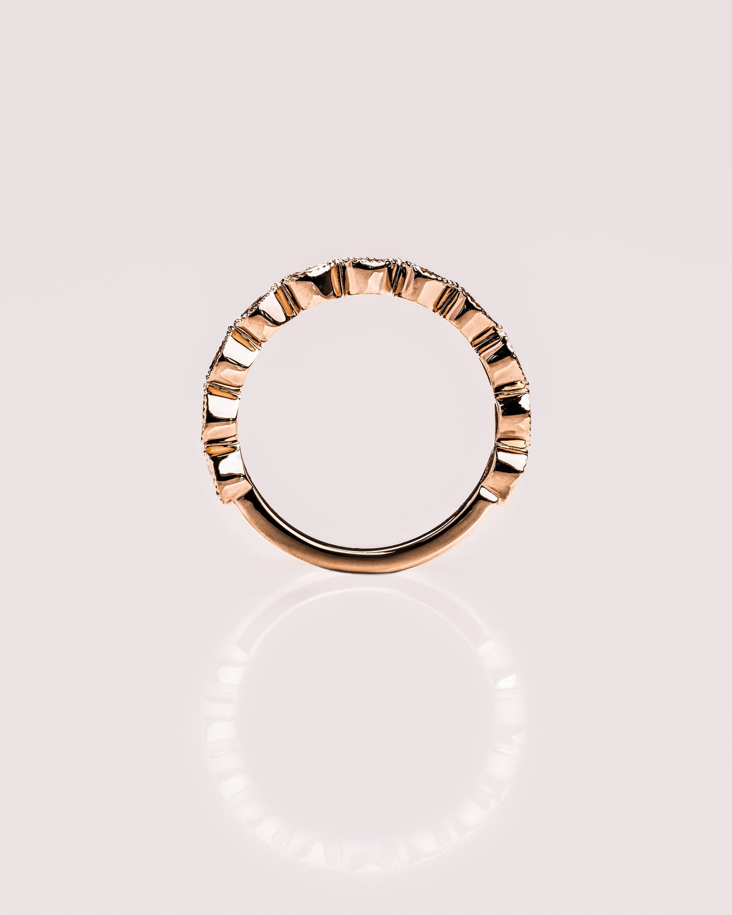 0.8 CT Pear Shaped Milgrain Lab Grown Diamond Wedding Band