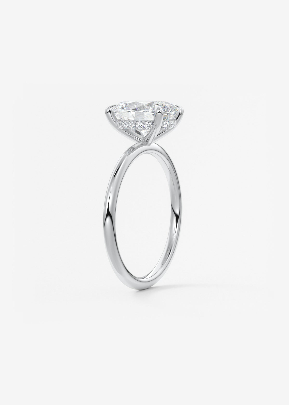 Oval Hidden Halo Lab Grown Diamond Engagement Ring