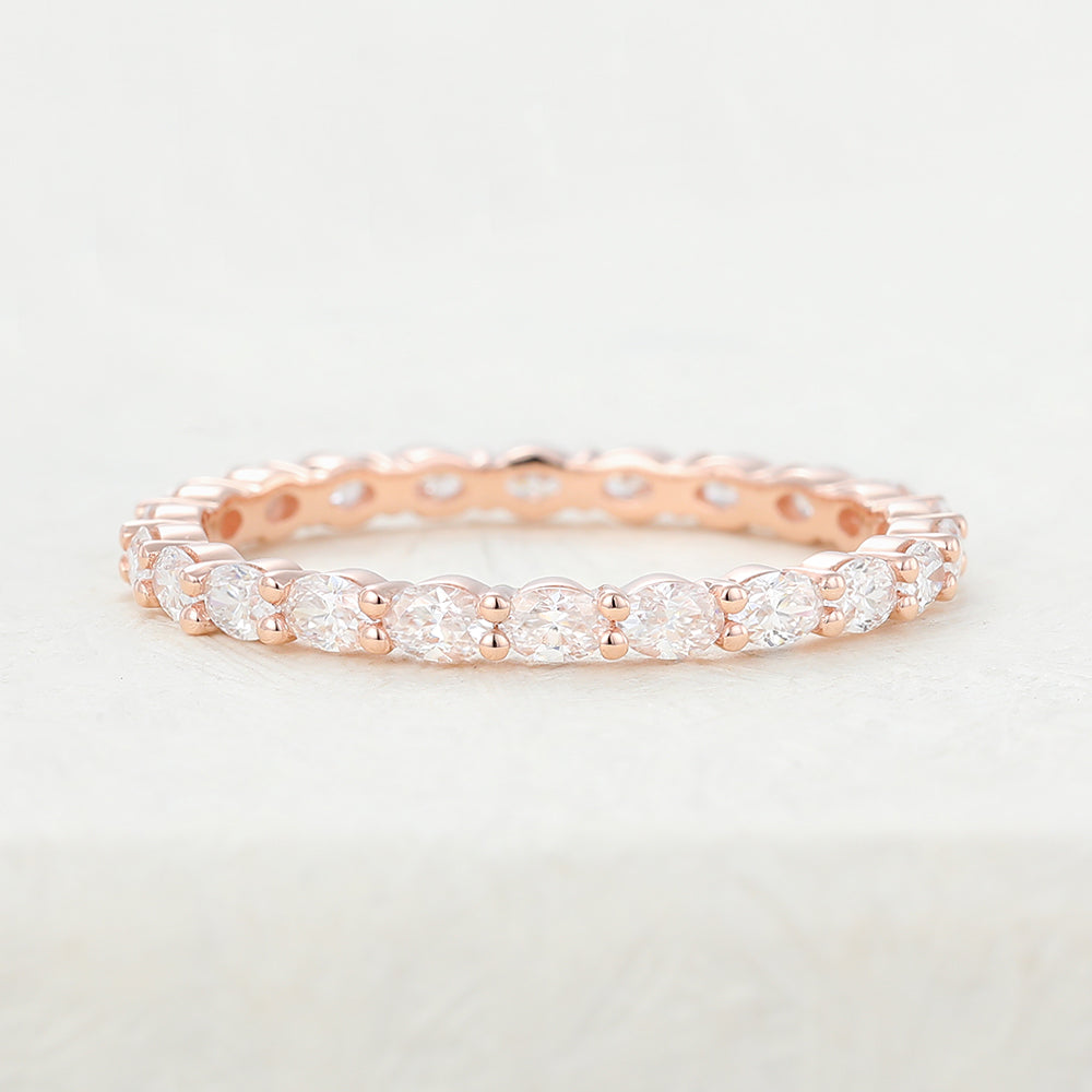 1.32 CT Oval Shaped Moissanite Full Eternity Wedding Band 1 1.32 CT Oval Shaped Moissanite Full Eternity Wedding Band 1
