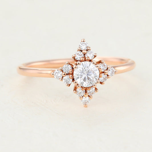 Round Cluster Lab-Grown Diamond Engagement Ring