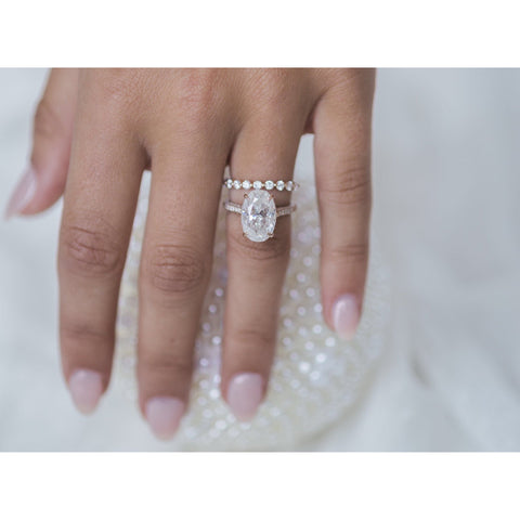 0.70 TCW Round Bubble Prong Moissanite Wedding Band 3 0.70 TCW Round Bubble Prong Moissanite Wedding Band 3