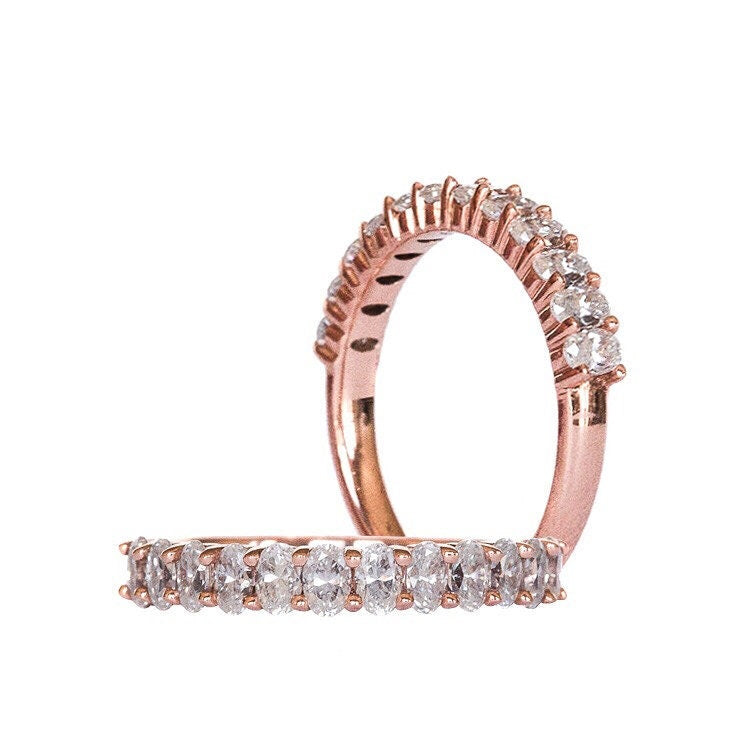 2.76 TCW Oval Shared Prong Moissanite Wedding Band 2 2.76 TCW Oval Shared Prong Moissanite Wedding Band 2