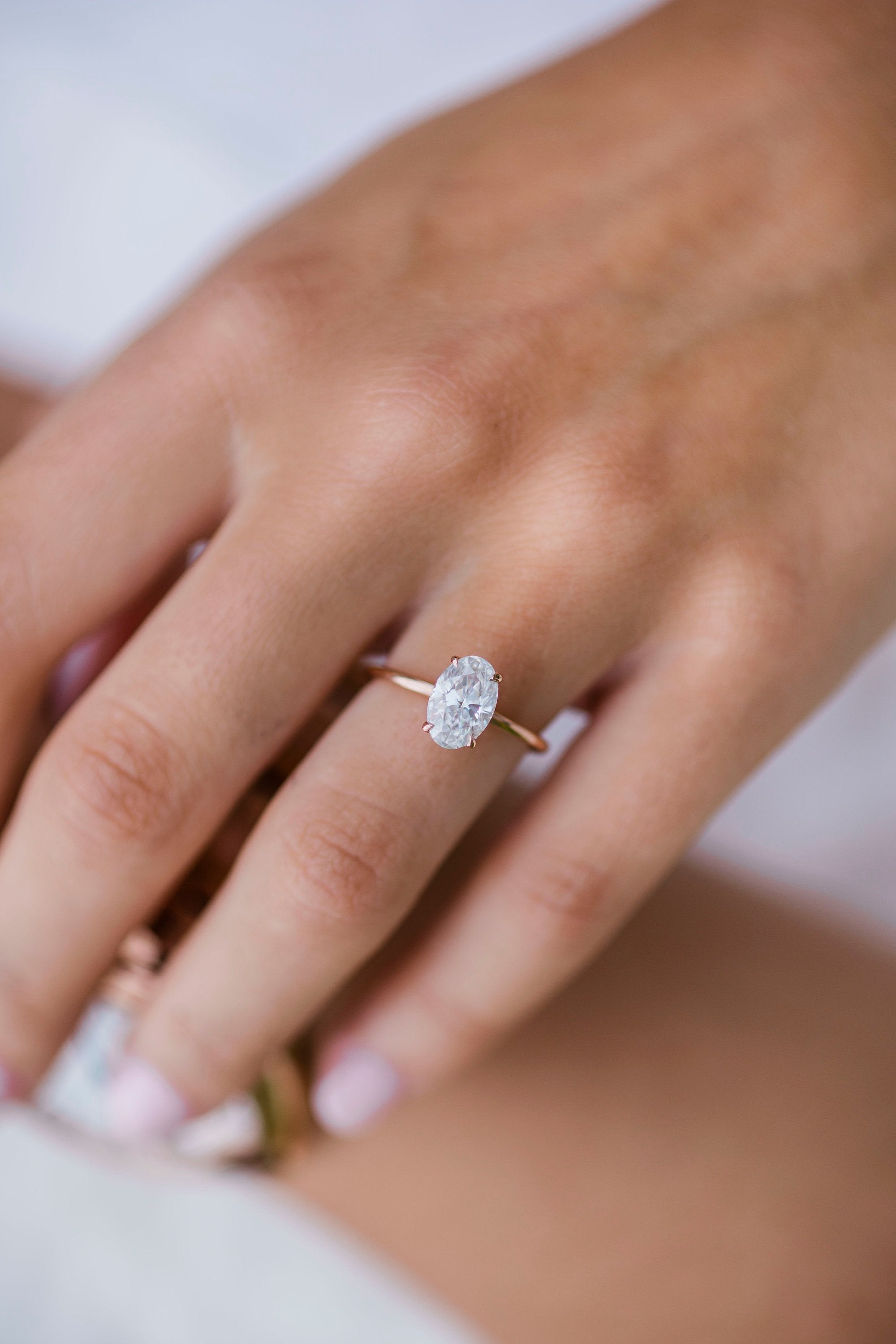1.85 CT Oval Solitaire Moissanite Engagement Ring 2 1.85 CT Oval Solitaire Moissanite Engagement Ring 2