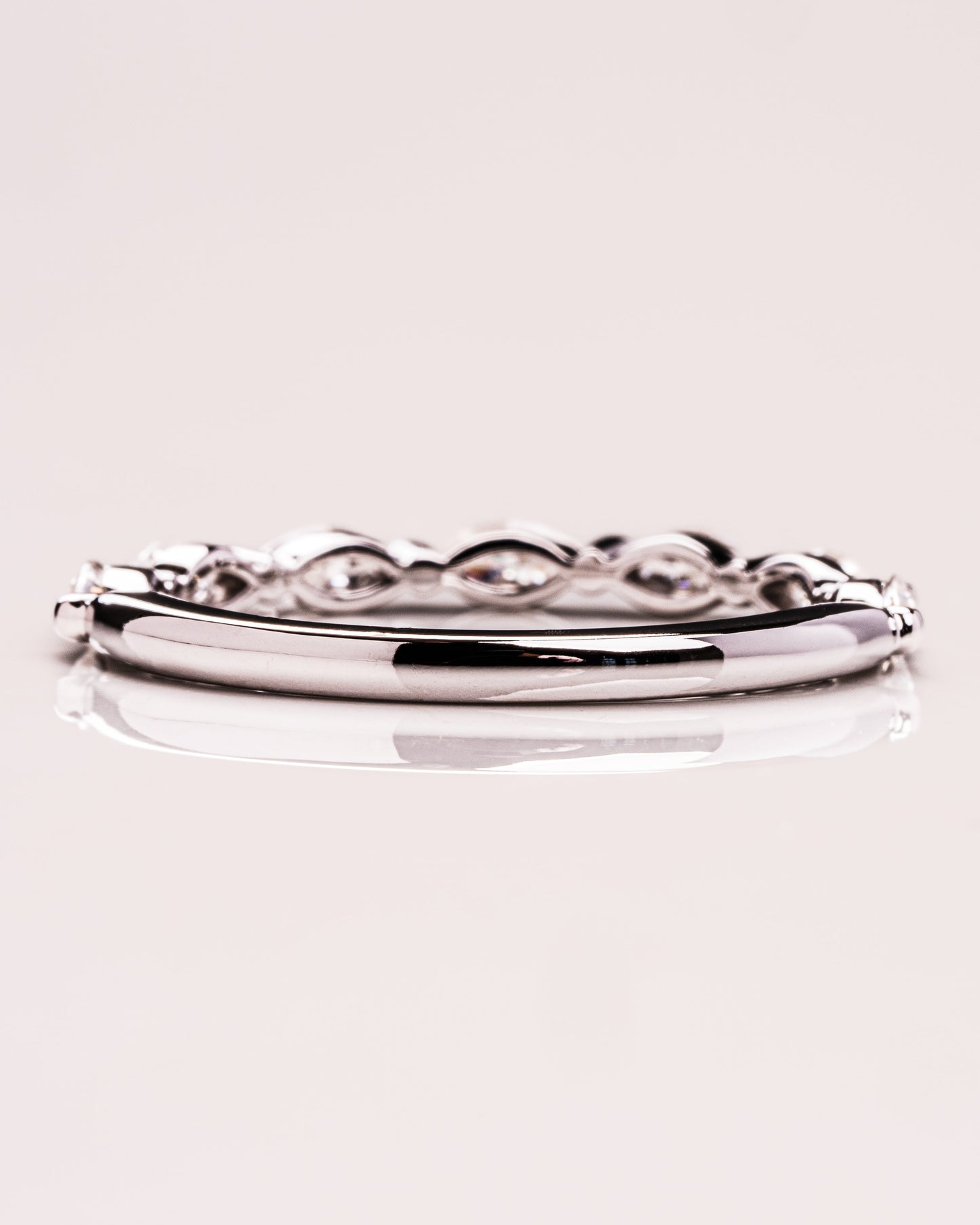 0.7 CT Marquise Shaped Lab Grown Diamond Thin Wedding Band