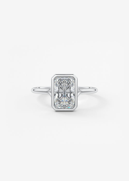 Radiant Bezel Lab Grown Diamond Engagement Ring