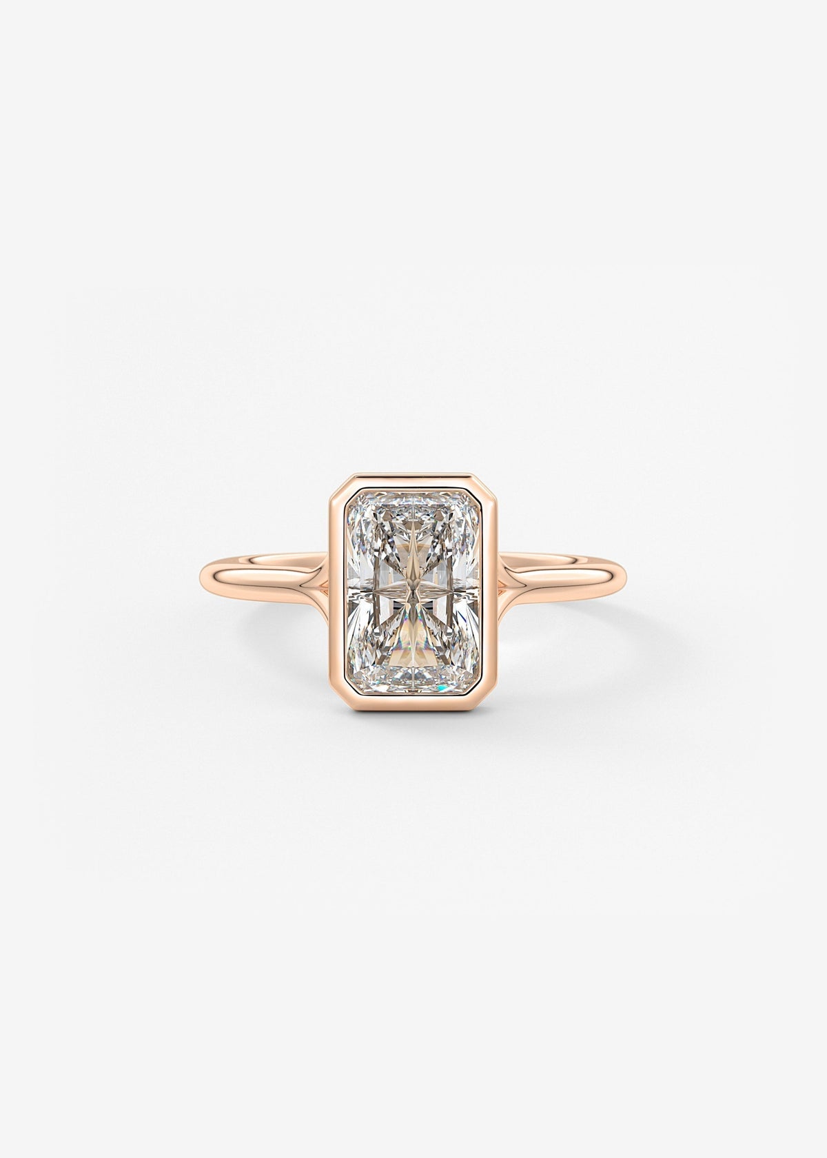Radiant Bezel Lab Grown Diamond Engagement Ring