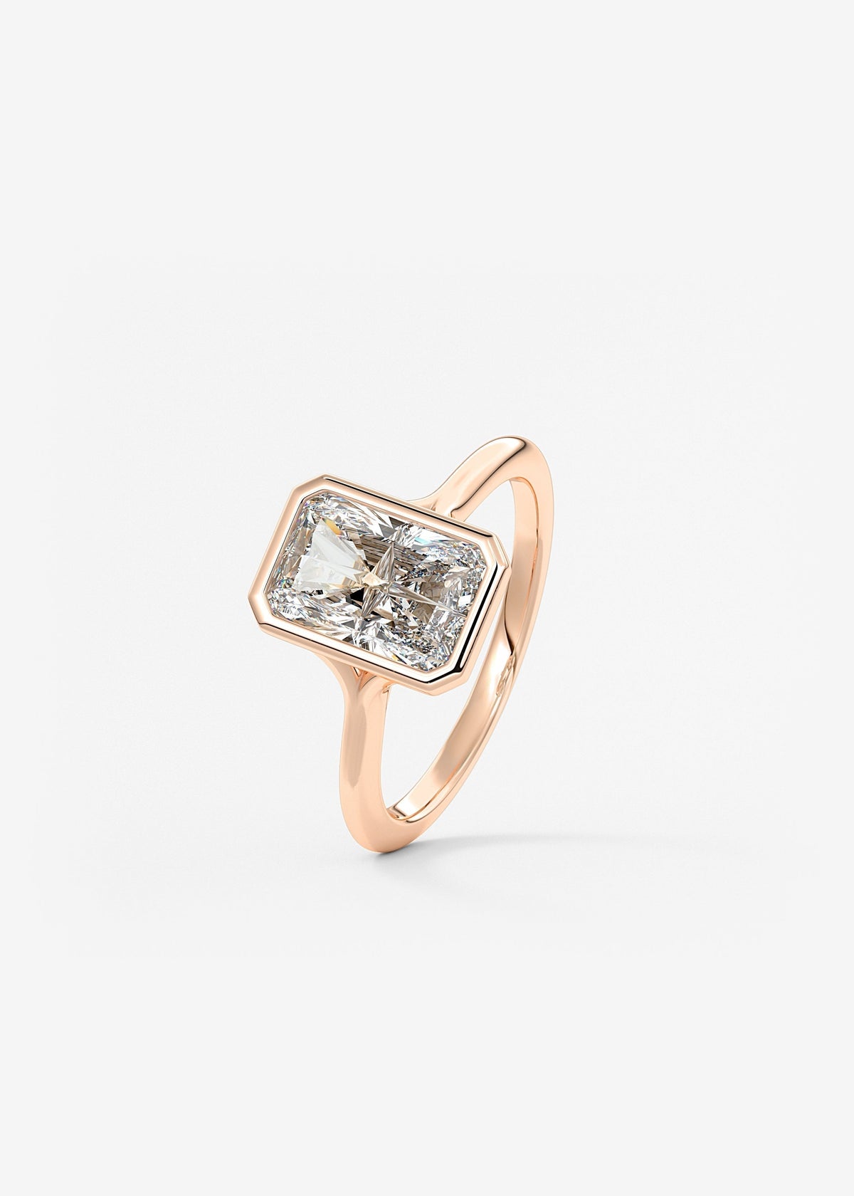 Radiant Bezel Lab Grown Diamond Engagement Ring