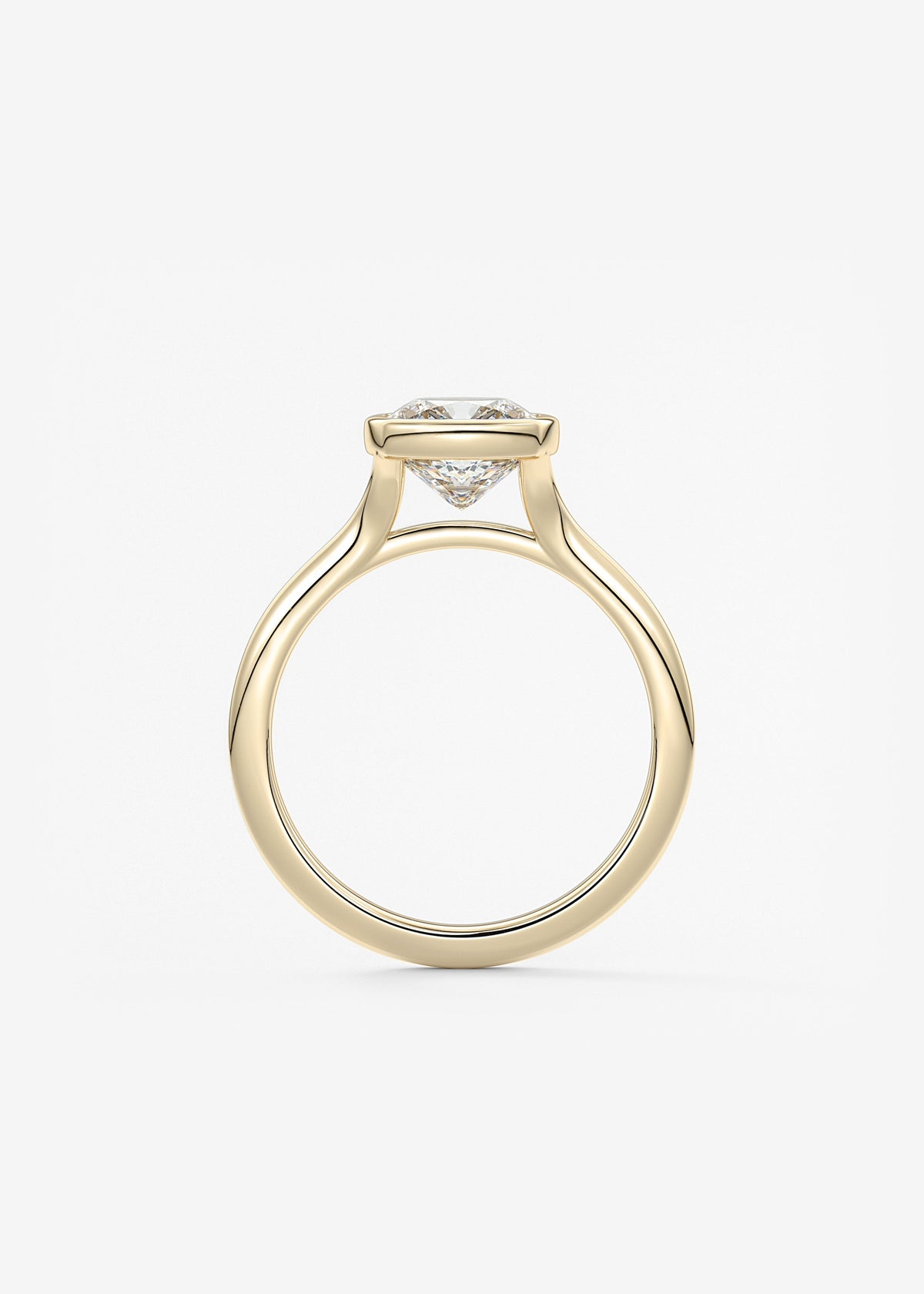 Cushion Bezel Lab Grown Diamond Engagement Ring