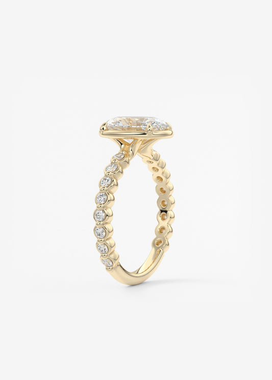 Oval Bezel Lab Grown Diamond Engagement Ring