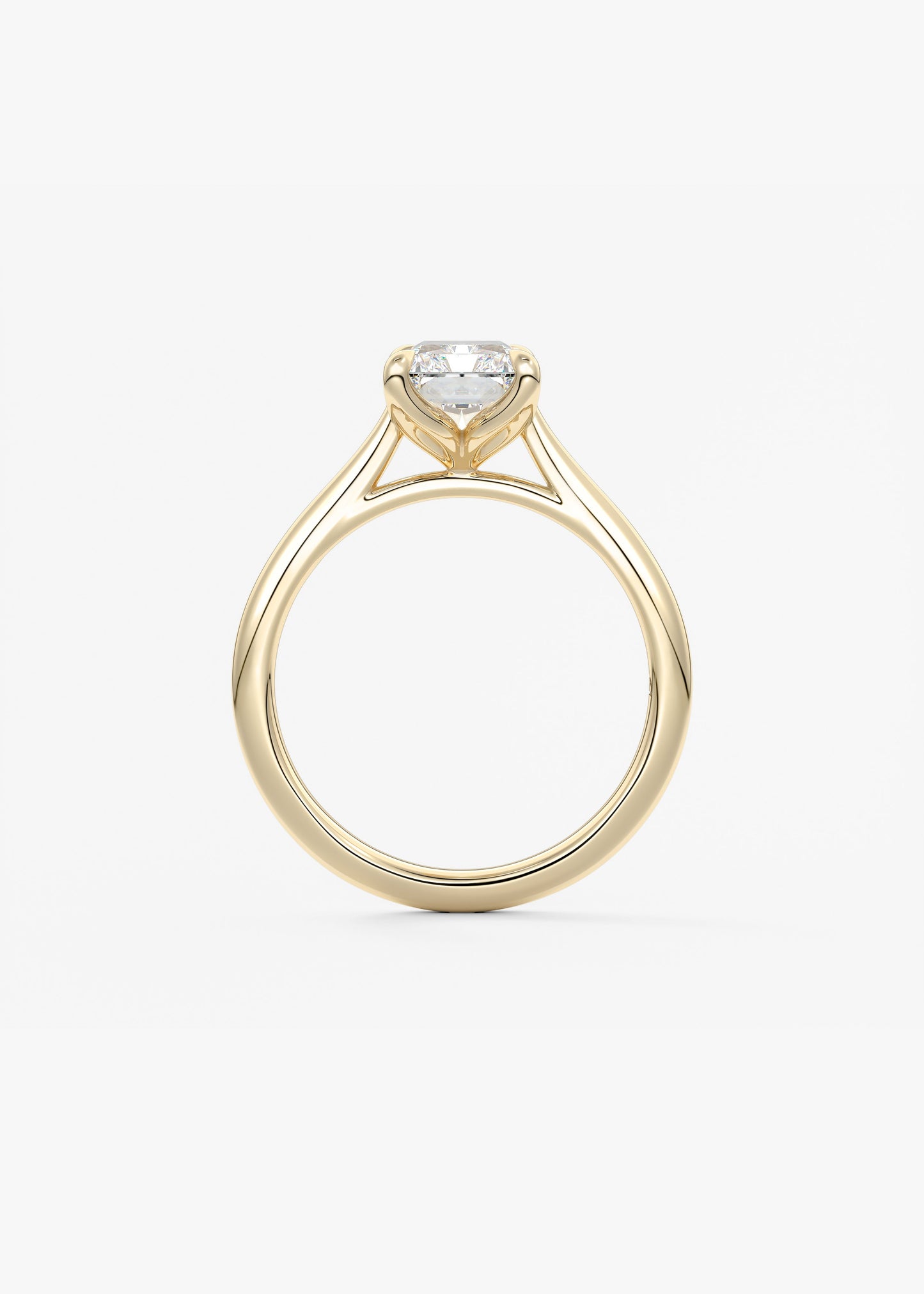 Radiant Solitaire Cathedral Lab Grown Diamond Engagement Ring