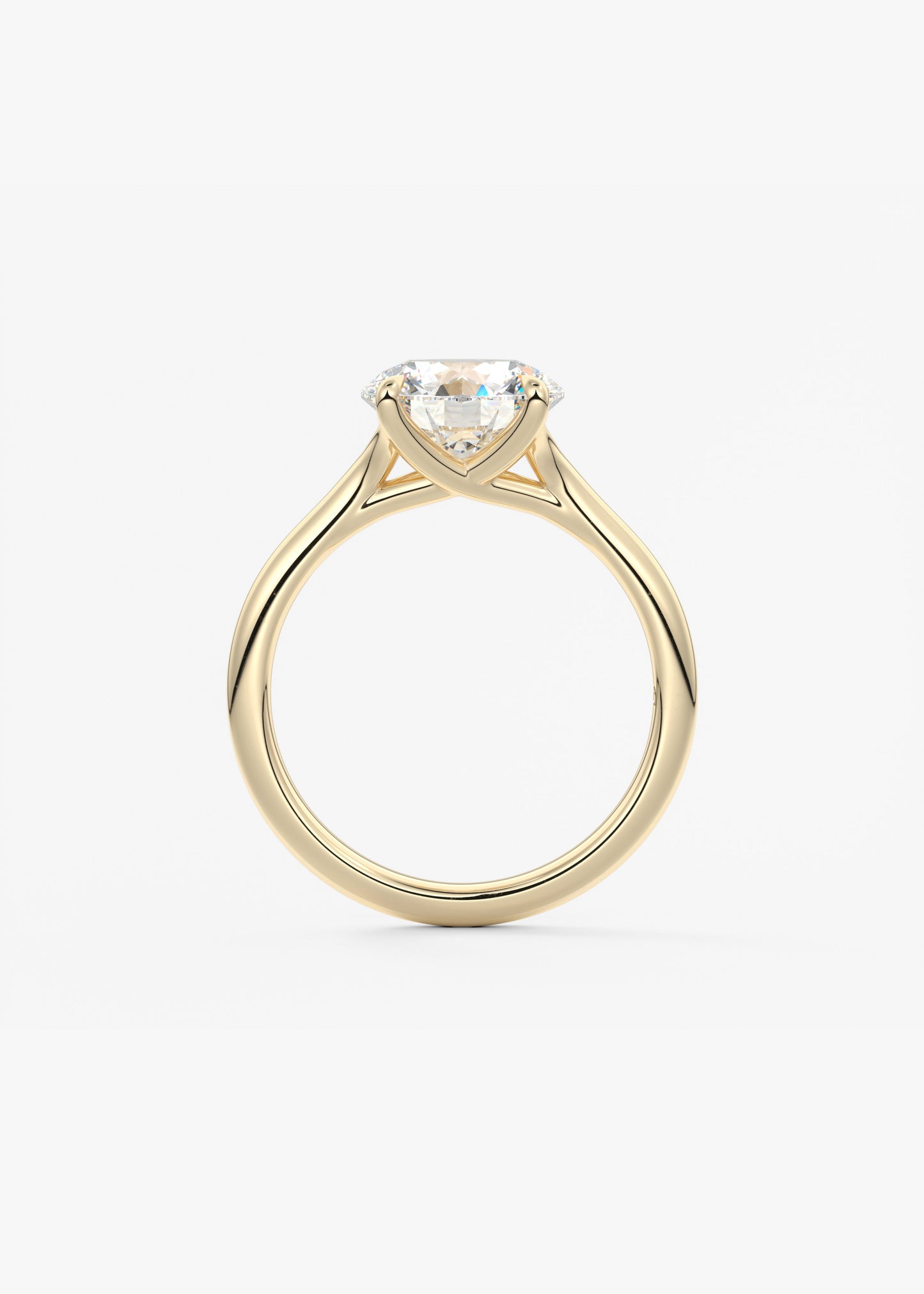 Round Split Shank Lab Grown Diamond Engagement Ring