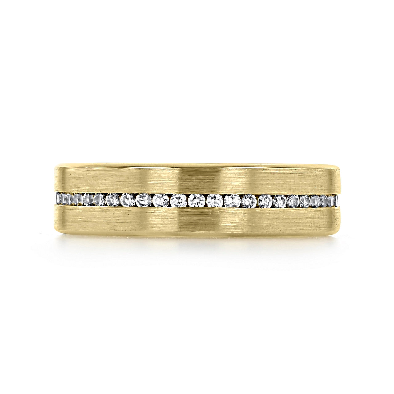 Round Stones Satin Men's Wedding Band 5 Round Stones Satin Men's Wedding Band 5