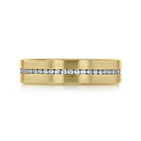 Round Stones Satin Men's Wedding Band 5 Round Stones Satin Men's Wedding Band 5