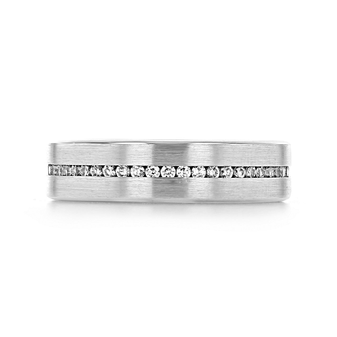 Round Stones Satin Men's Wedding Band 2 Round Stones Satin Men's Wedding Band 2