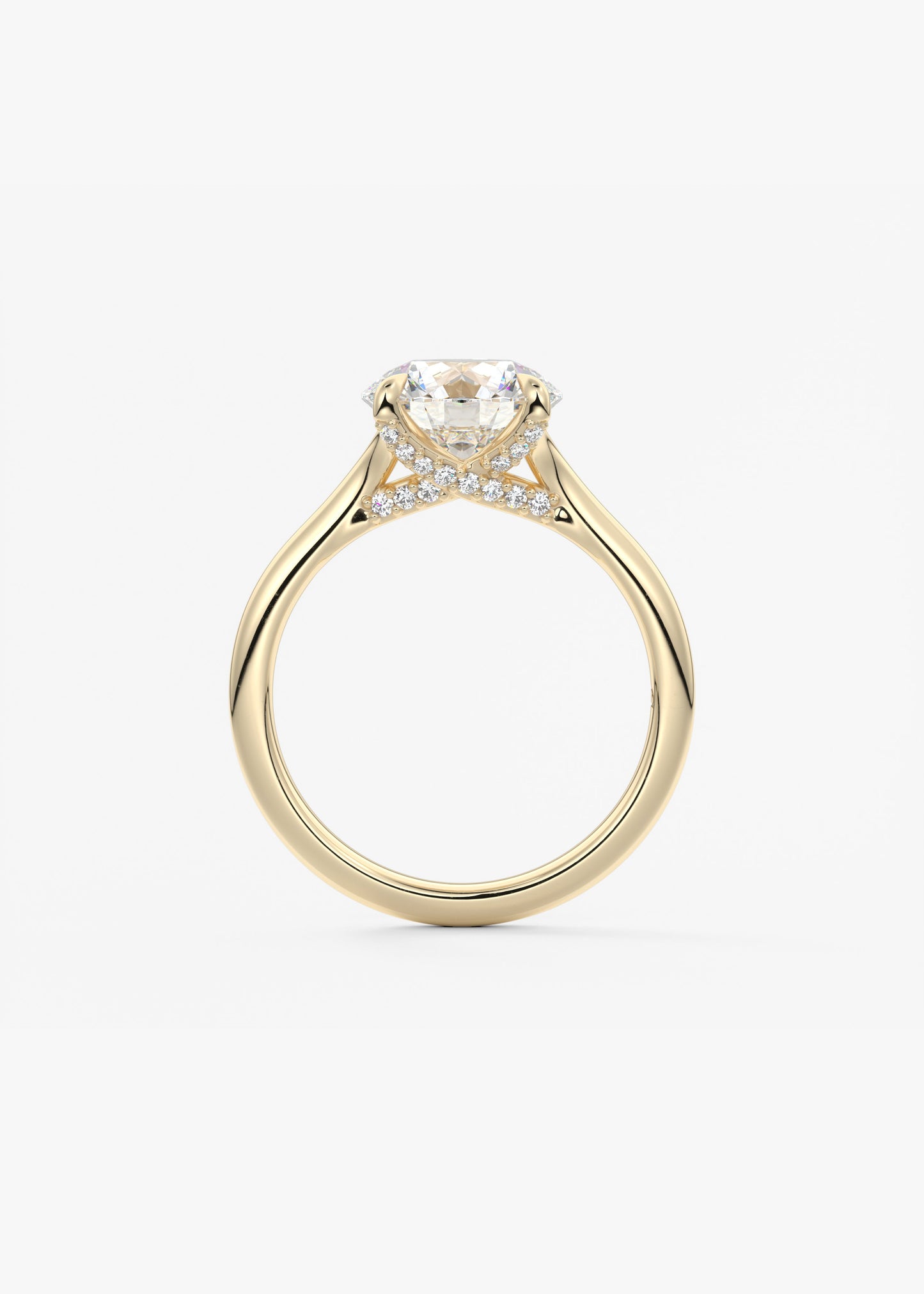 Round Hidden Halo Lab Grown Diamond Engagement Ring