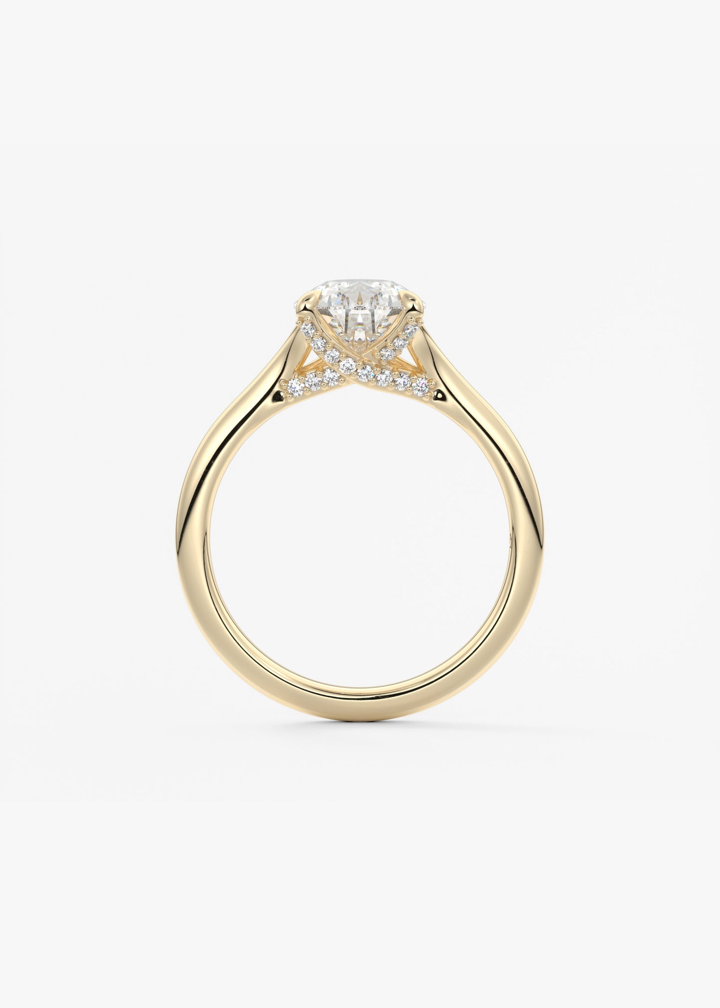 Pear Hidden Halo Lab Grown Diamond Engagement Ring