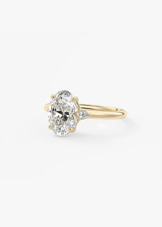 Oval Three Stone Lab Grown Diamond Engagement Ring