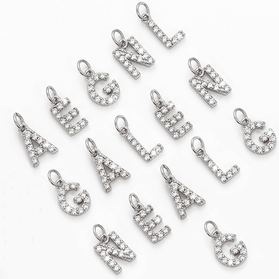 0.5 TCW Round Shape Moissanite Alphabatic Necklace