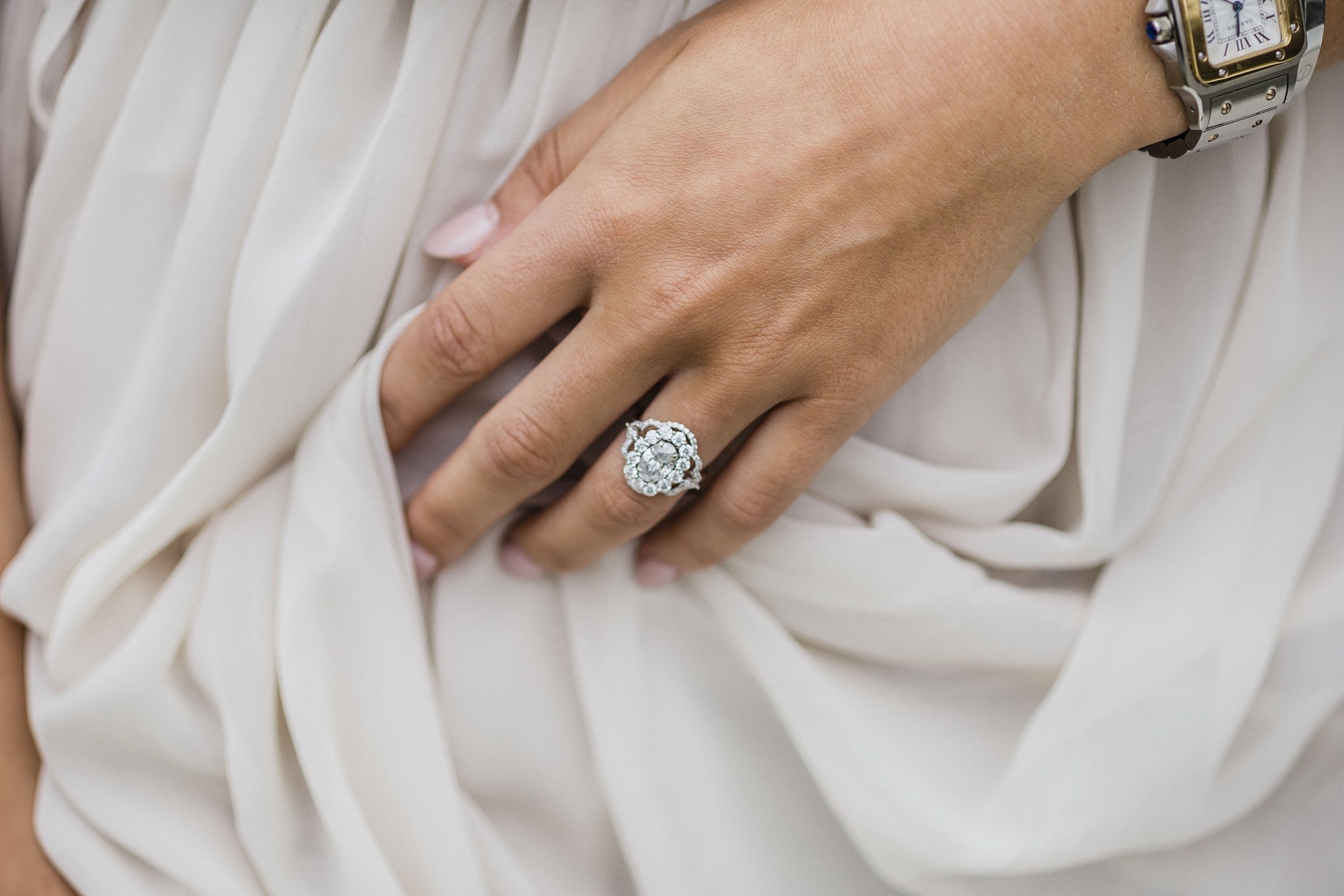 1.85 CT Oval Art Deco Halo Moissanite Engagement Ring 5 1.85 CT Oval Art Deco Halo Moissanite Engagement Ring 5