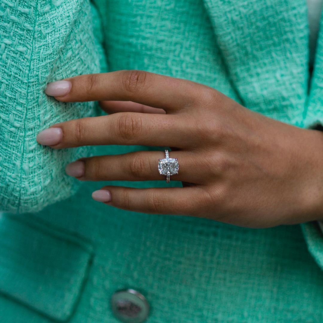 Cushion Pave Lab Grown Diamond Engagement Ring
