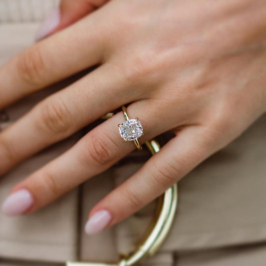 Cushion Solitaire Lab Grown Diamond Engagement Ring