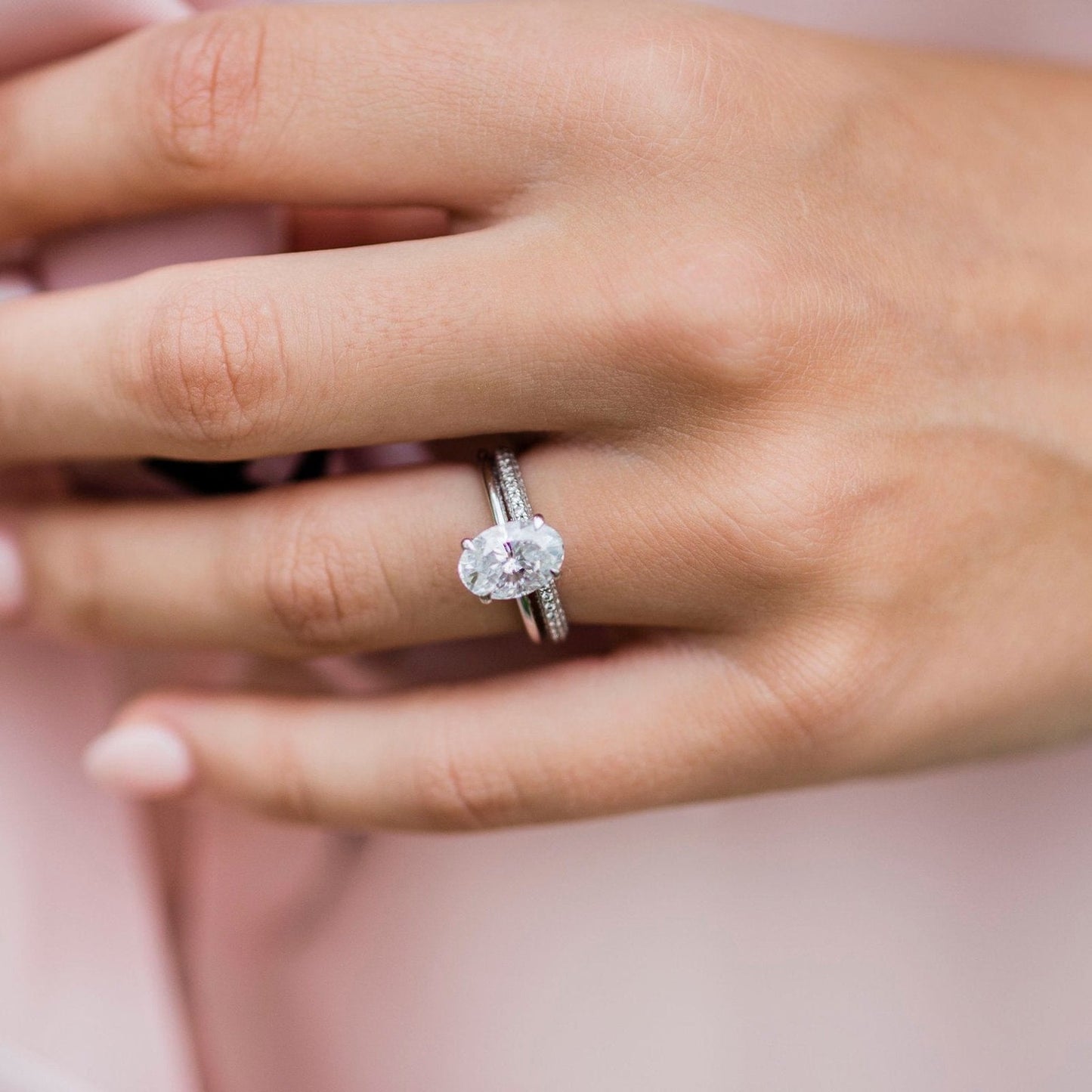Oval Hidden Halo Lab Grown Diamond Engagement Ring
