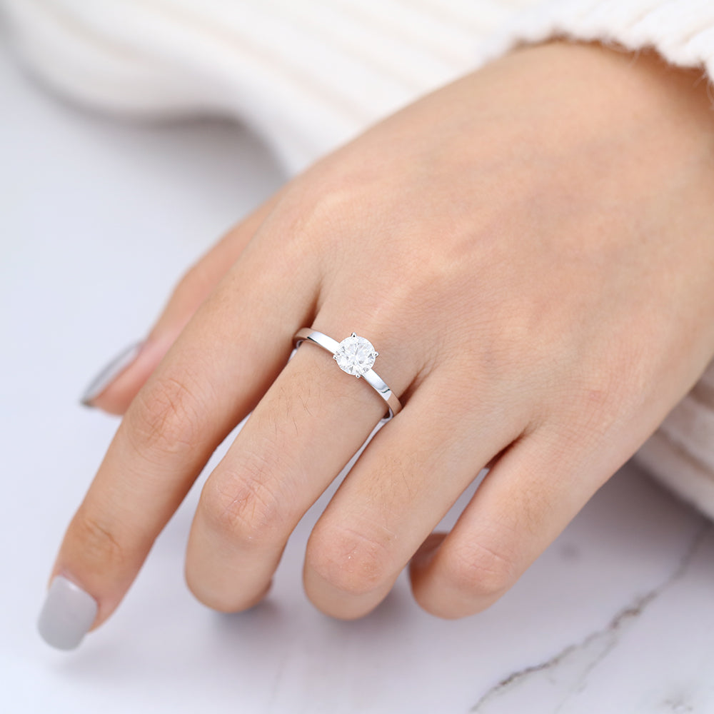 Round Solitaire Lab-Grown Diamond Engagement Ring