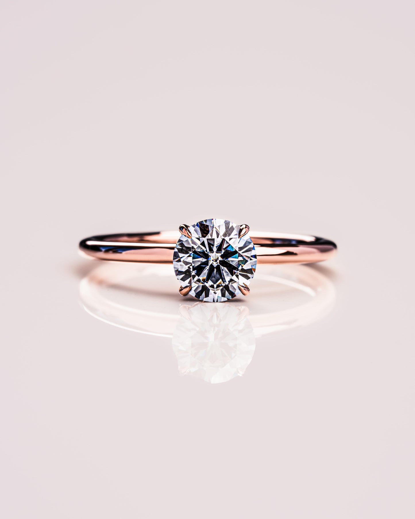 1.60 CT Round Cut Lab Grown Diamond Engagement Ring With Hidden Halo Setting